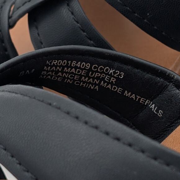 Korks Dee Wedge Platform Block Heel Sandals Women's Black/Tan Size US8 - Picture 7 of 7